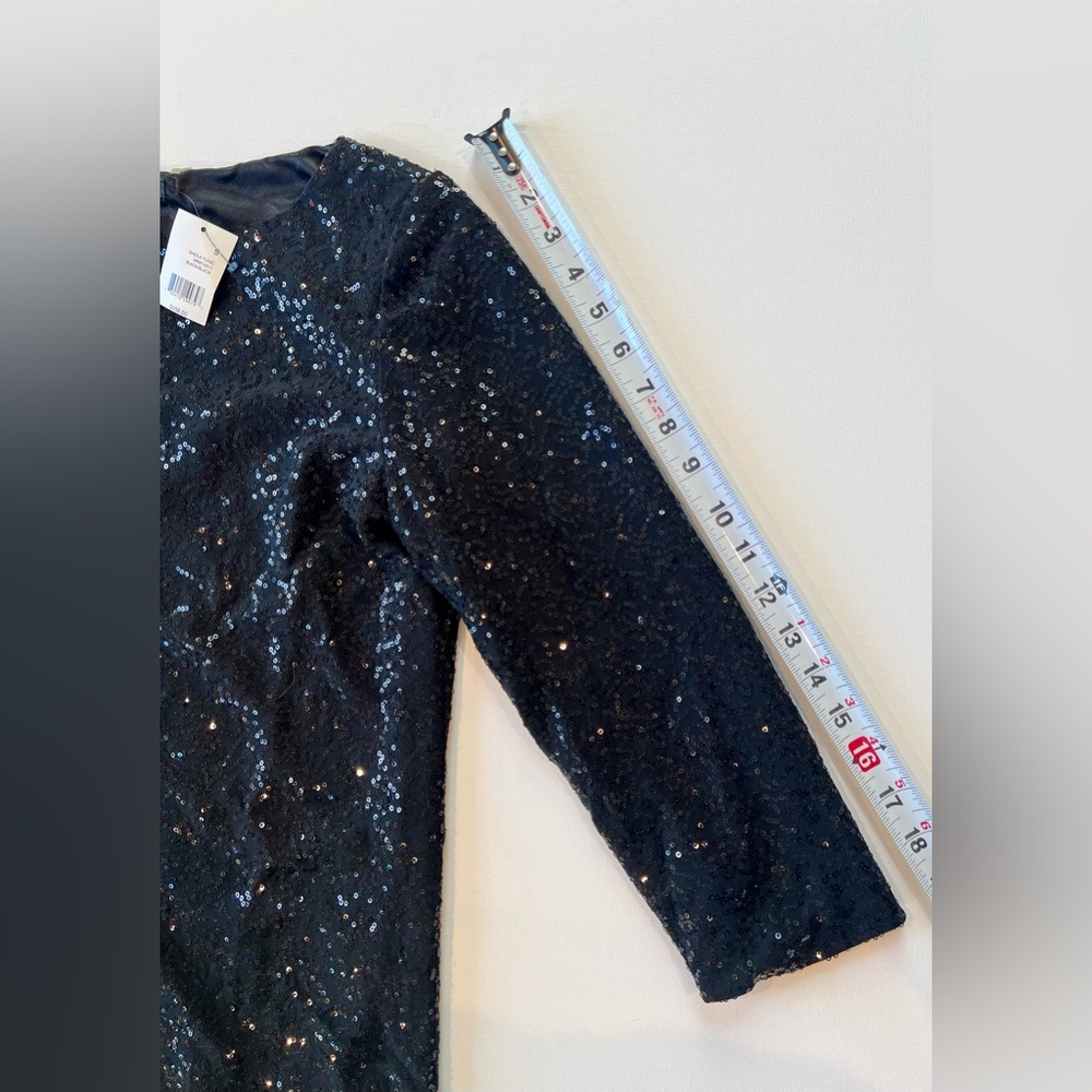 NWT Tahari Sequin Black Tunic Dress 3/4 Sleeve Size Small - Picture 7 of 12